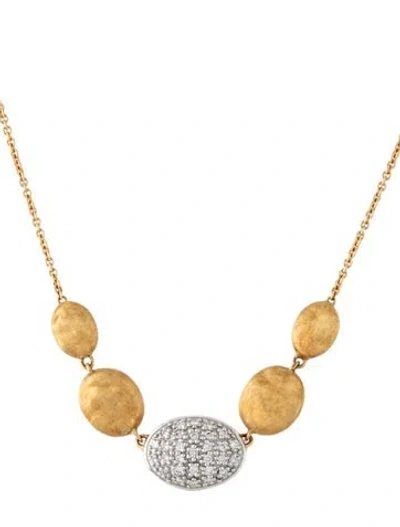 Pre-owned Marco Bicego 18k Diamond Siviglia Necklace, 17.75" In Multicolor