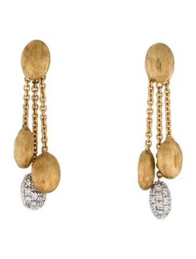 Pre-owned Marco Bicego 18k Diamond Siviglia Three Strand Drop Earrings In Multi