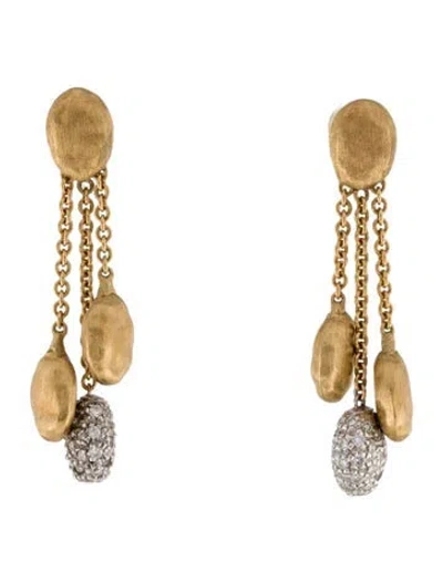 Pre-owned Marco Bicego 18k Diamond Siviglia Three Strand Drop Earrings In Multi