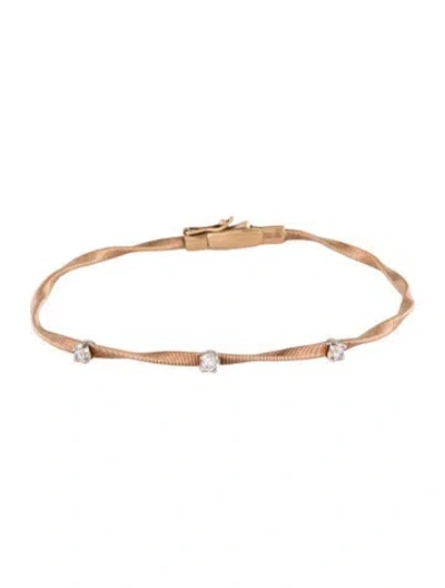 Pre-owned Marco Bicego 18k Diamond Station Coil Bangle, 7" In Multi