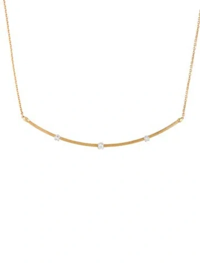 Pre-owned Marco Bicego 18k Diamond Station Necklace, 17.5" In Clear