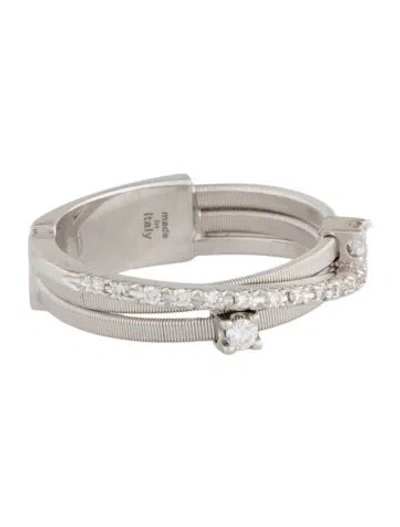Pre-owned Marco Bicego 18k Diamond Three Coil Row Ring In Multicolor