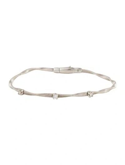 Pre-owned Marco Bicego 18k Diamond Twisted Coil Bracelet, 6.75" In Multi