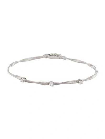 Pre-owned Marco Bicego 18k Diamond Twisted Coil Bracelet, 6.75" In Multi