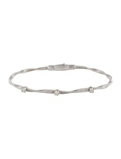 Pre-owned Marco Bicego 18k Diamond Twisted Coil Bracelet, 6.75" In Multi