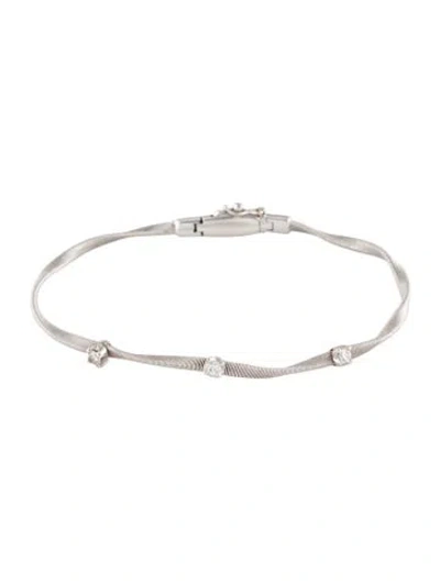 Pre-owned Marco Bicego 18k Diamond Twisted Coil Bracelet, 6.75" In Multi