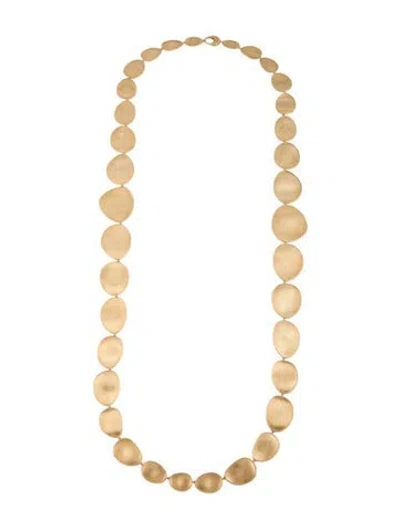 Pre-owned Marco Bicego 18k Graduated Petal Long Necklace, 40" In Multicolor