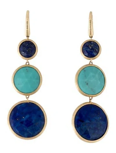 Pre-owned Marco Bicego 18k Jaipur Lapis Lazuli & Turquoise Earrings In Multicolor