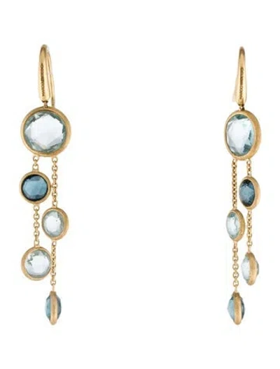 Pre-owned Marco Bicego 18k Jaipur Mixed Topaz Two Strand Earrings In Multi