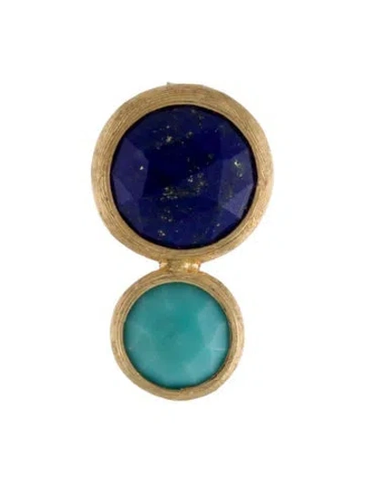 Pre-owned Marco Bicego 18k Lapis Lazuli & Turquoise Jaipur Stud Earrings In Multi