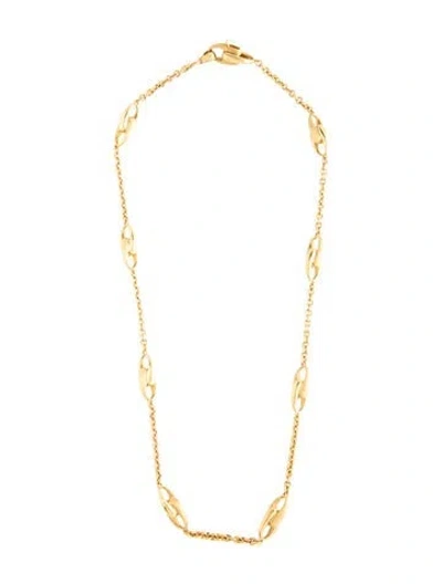 Pre-owned Marco Bicego 18k Lucia Link Short Station Necklace, 18" In Multicolor