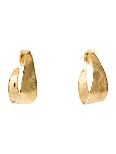 Pre-owned Marco Bicego 18k Lunaria Medium Graduated Hoop Earrings In Multi