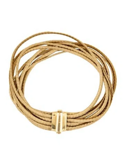Pre-owned Marco Bicego 18k Marrakech 9-strand Coil Multistrand Bracelet In Multicolor