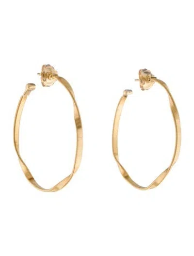 Pre-owned Marco Bicego 18k Marrakech Twisted Medium Hoop Earrings In Multi