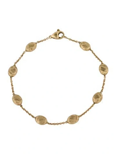 Pre-owned Marco Bicego 18k Medium Bean Station Bracelet, 7" In Multi