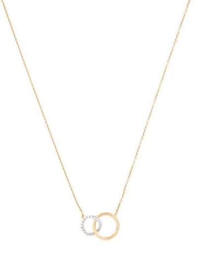 Pre-owned Marco Bicego 18k Mixed Link Diamond Pendant Necklace, 17.5" In Multi