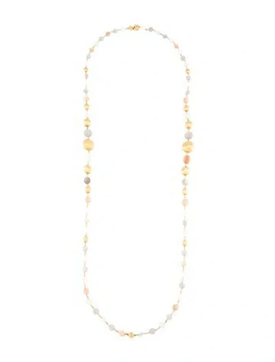 Pre-owned Marco Bicego 18k Moonstone Africa Long Necklace, 36" In Multi