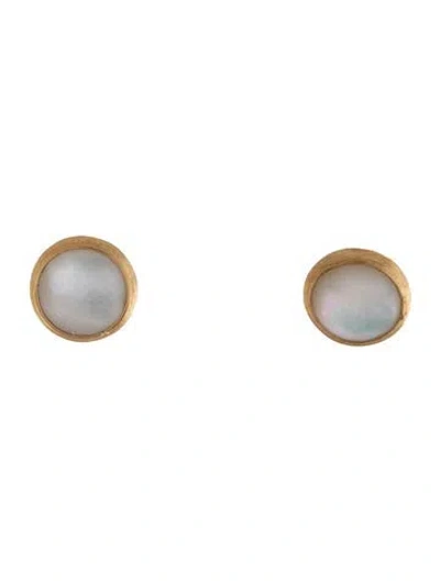 Pre-owned Marco Bicego 18k Mother Of Pearl Stud Earrings In White