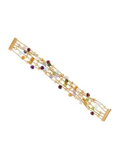 Pre-owned Marco Bicego 18k Multistone 5 Strand Bracelet, 6.75"