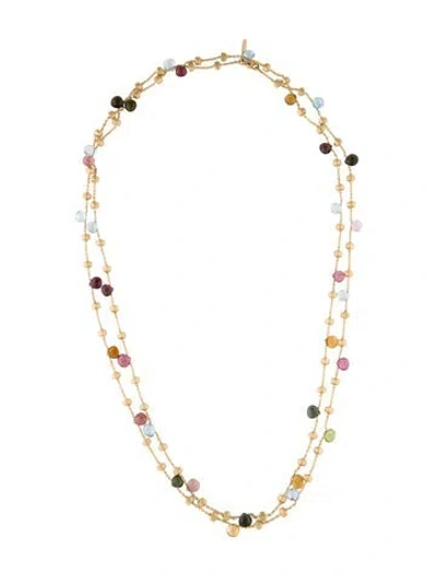 Pre-owned Marco Bicego 18k Multistone Bead Chain Necklace, 47"