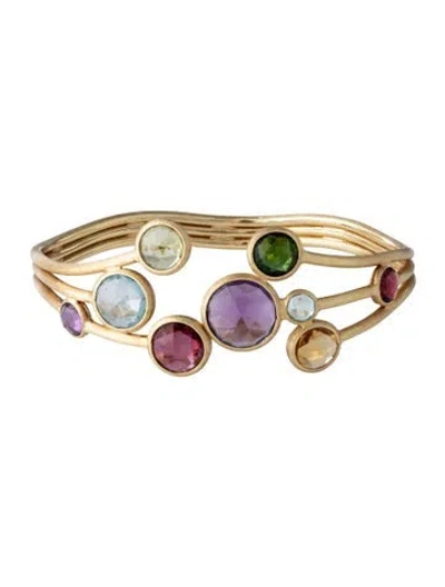 Pre-owned Marco Bicego 18k Multistone Cuff, 6.75" In Multicolor