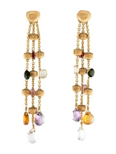Pre-owned Marco Bicego 18k Multistone Drop Earrings In Multicolor