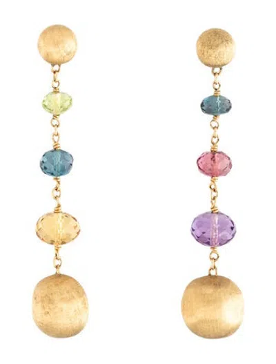 Pre-owned Marco Bicego 18k Multistone Drop Earrings In Multicolor