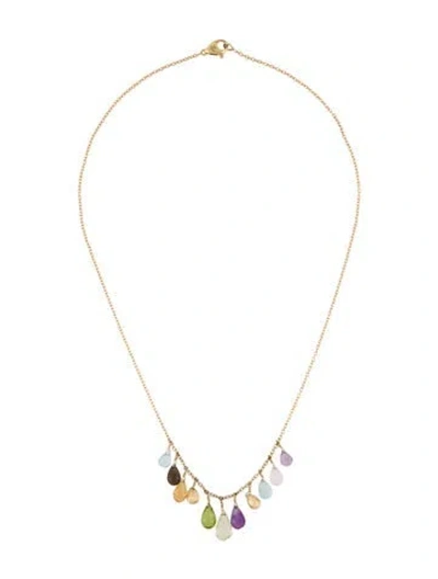 Pre-owned Marco Bicego 18k Multistone Drop Station Necklace, 16"