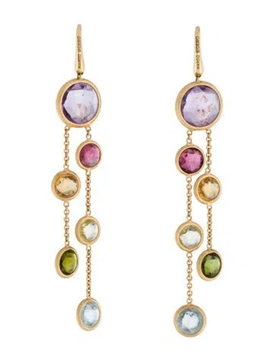 Pre-owned Marco Bicego 18k Multistone Jaipur Drop Earrings
