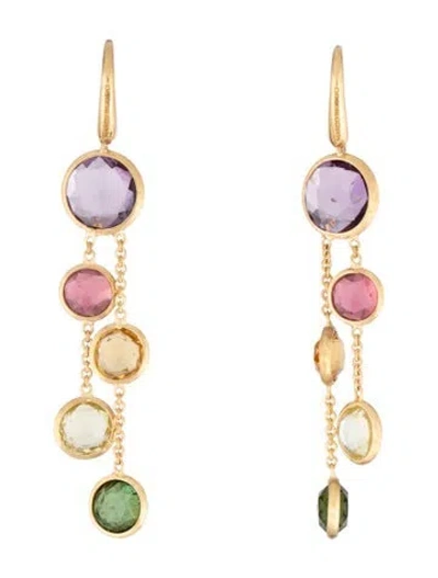 Pre-owned Marco Bicego 18k Multistone Jaipur Drop Earrings In Multicolor