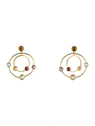 Pre-owned Marco Bicego 18k Multi-stone Jaipur Hoop Earrings