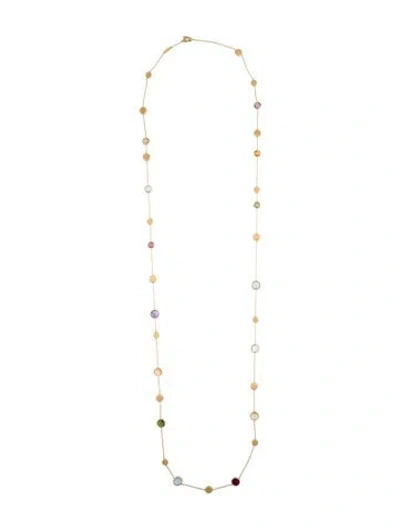 Pre-owned Marco Bicego 18k Multistone Jaipur Long Necklace, 47"