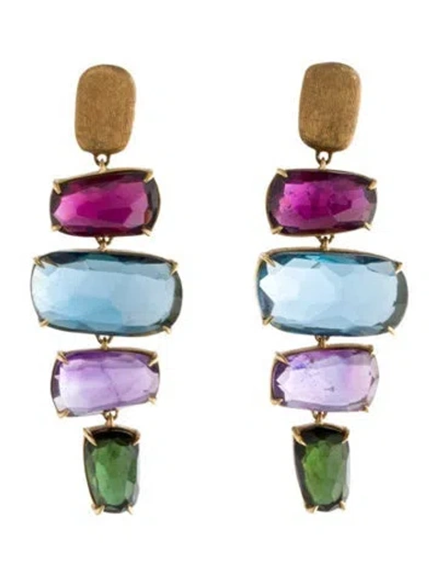 Pre-owned Marco Bicego 18k Multistone Murano Drop Earrings In Multicolor