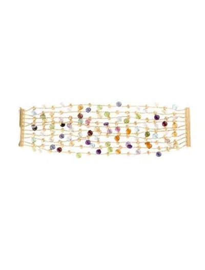 Pre-owned Marco Bicego 18k Multistone Paradise 10 Row Bracelet, 6.25" In Multicolor