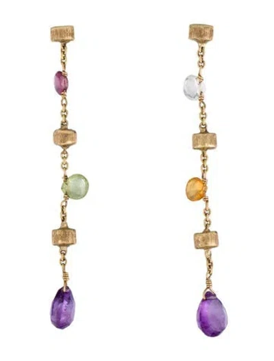 Pre-owned Marco Bicego 18k Multistone Paradise Drop Earrings