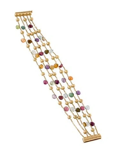 Pre-owned Marco Bicego 18k Multistone Paradise Five Strand Bracelet, 6.75"