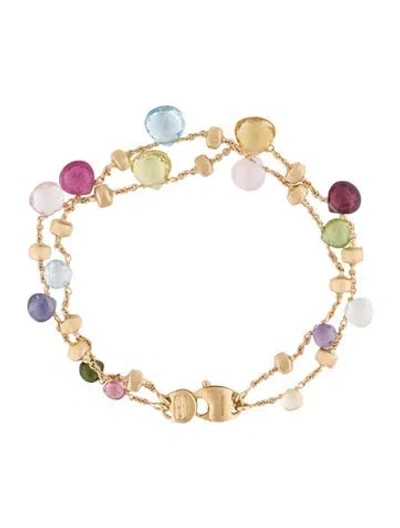 Pre-owned Marco Bicego 18k Multistone Paradise Multistrand Bracelet