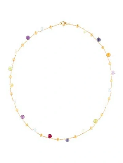 Pre-owned Marco Bicego 18k Multi-stone Paradise Necklace, 17" In Multicolor