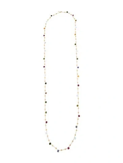 Pre-owned Marco Bicego 18k Multistone Paradise Station Necklace, 47"