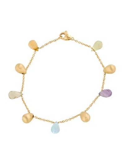 Pre-owned Marco Bicego 18k Multistone Station Bracelet, 7" In Multicolor