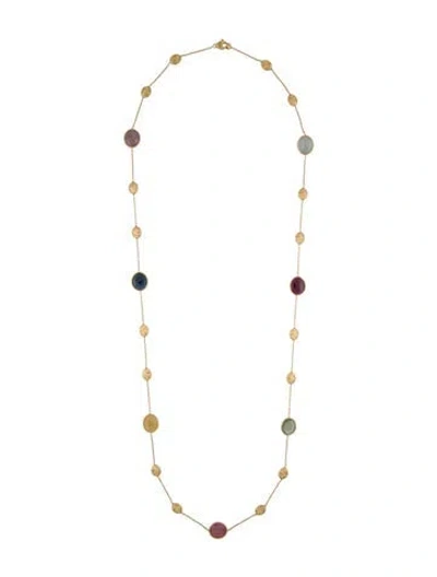 Pre-owned Marco Bicego 18k Multistone Station Necklace, 36"