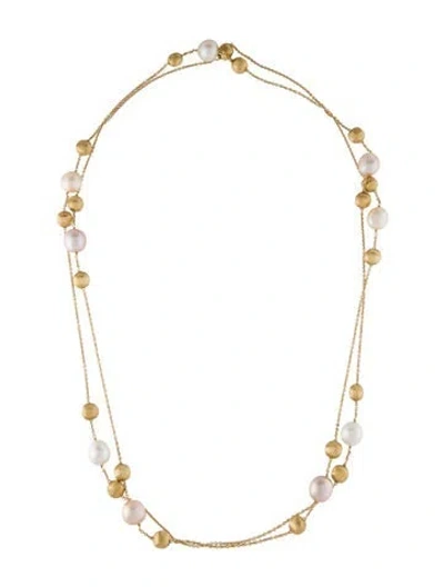 Pre-owned Marco Bicego 18k Pearl Africa Station Necklace, 36" In Multi