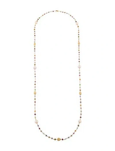 Pre-owned Marco Bicego 18k Pearl & Multistone Station Necklace, 36.25"