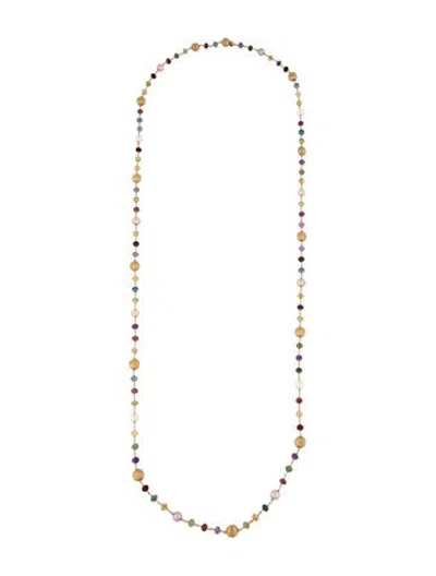 Pre-owned Marco Bicego 18k Pearl & Multistone Station Necklace, 36.25" In Multicolor