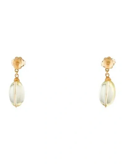 Pre-owned Marco Bicego 18k Quartz Drop Earrings In Multi