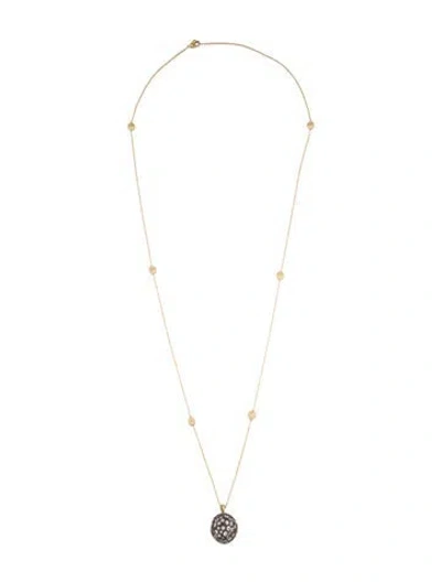 Pre-owned Marco Bicego 18k Sapphire Africa Pavé Pendant Necklace, 31" In Multicolor