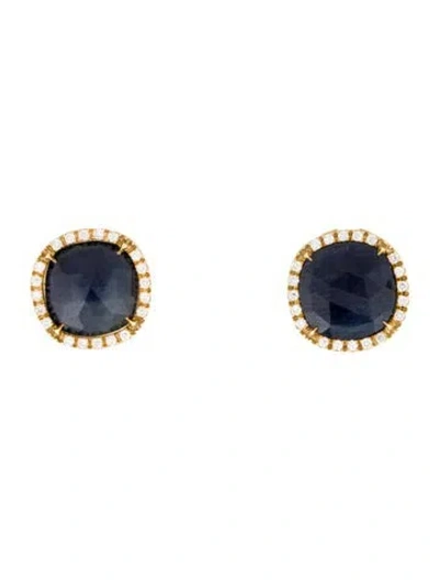 Pre-owned Marco Bicego 18k Sapphire & Diamond Clip-on Earrings In Multi