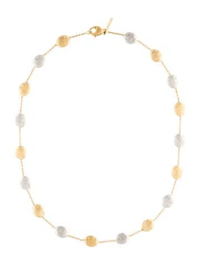 Pre-owned Marco Bicego 18k Siviglia Bean Station Necklace, 16" In Multi