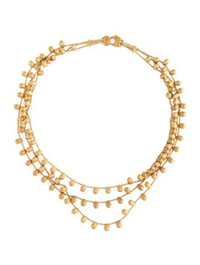 Pre-owned Marco Bicego 18k Three Strand Acapulco Necklace, 16.5" In Multi
