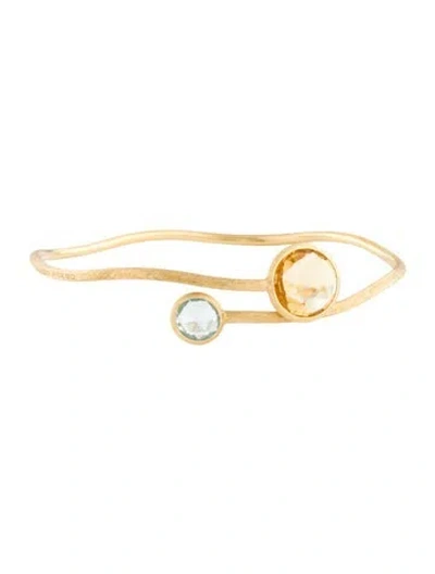 Pre-owned Marco Bicego 18k Topaz & Citrine Jaipur Color Cuff, 6.75" In Multi